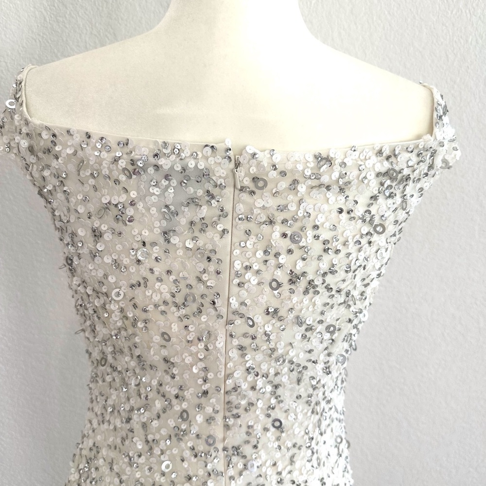 Adrianna Papell Sequin Off Shoulder Evening Dress - Picture 6 of 7